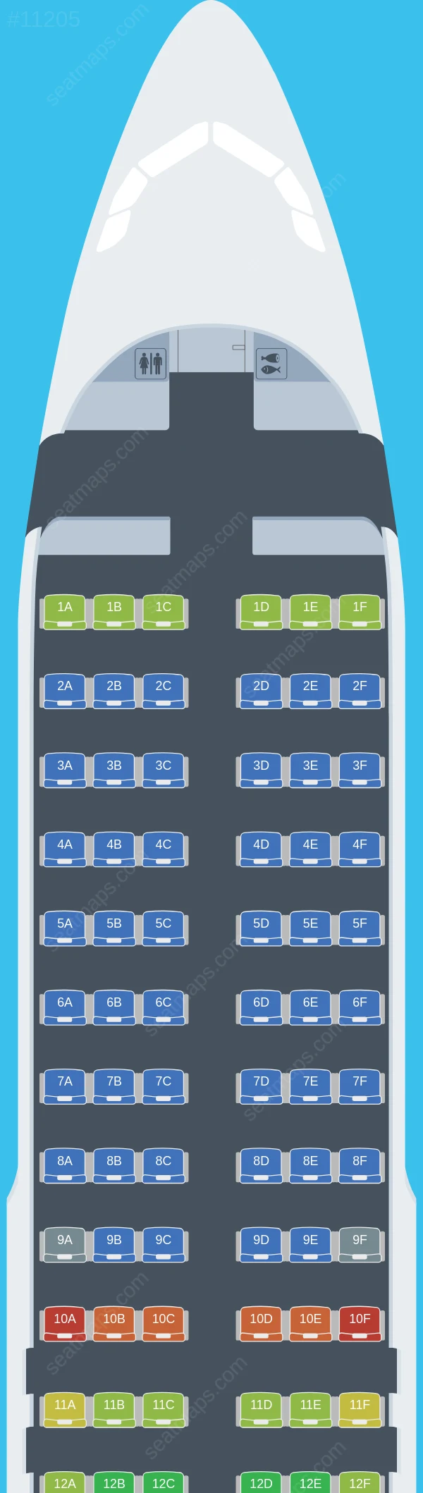 Armenian National Airlines Airbus A320-200 seatmap preview