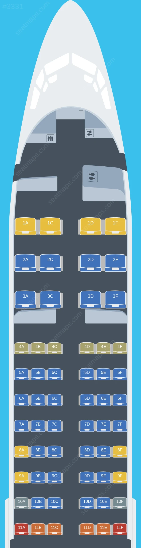 MIAT Mongolian Airlines Boeing 737-800 V.1 seatmap preview