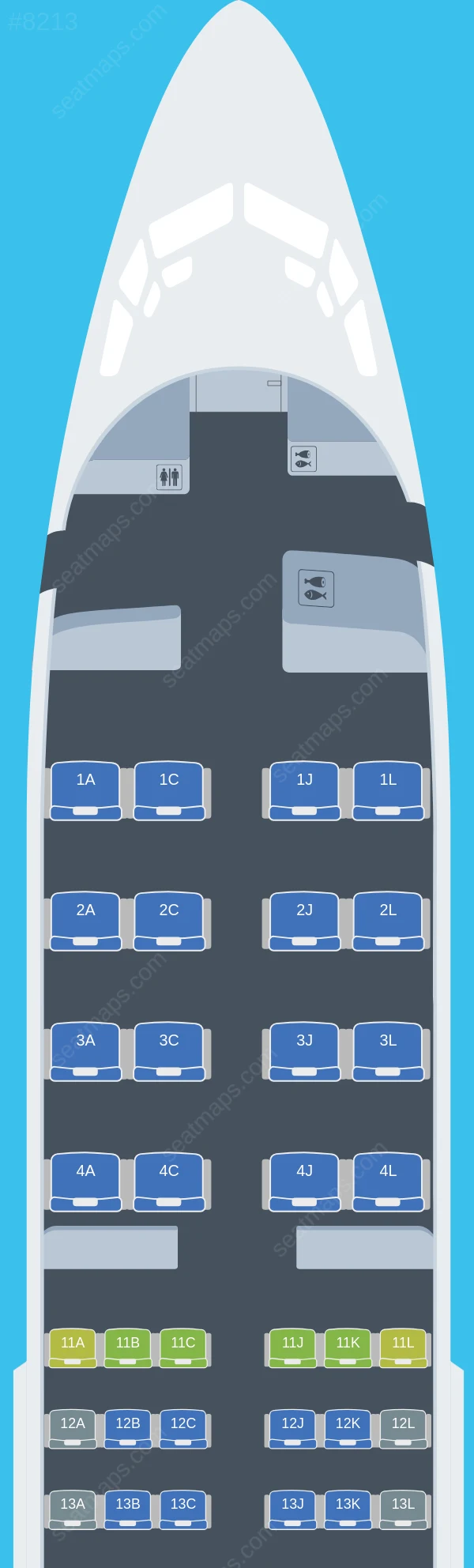 Malawi Airlines Boeing 737-700 seatmap preview