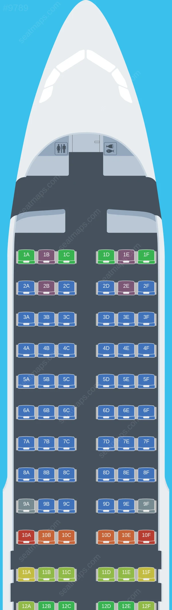 CSA Czech Airlines Airbus A320-200 seatmap preview
