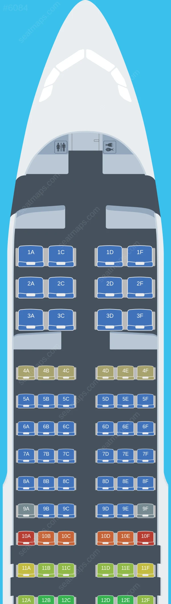 Rossiya Airbus A320-200 V.1 seatmap preview