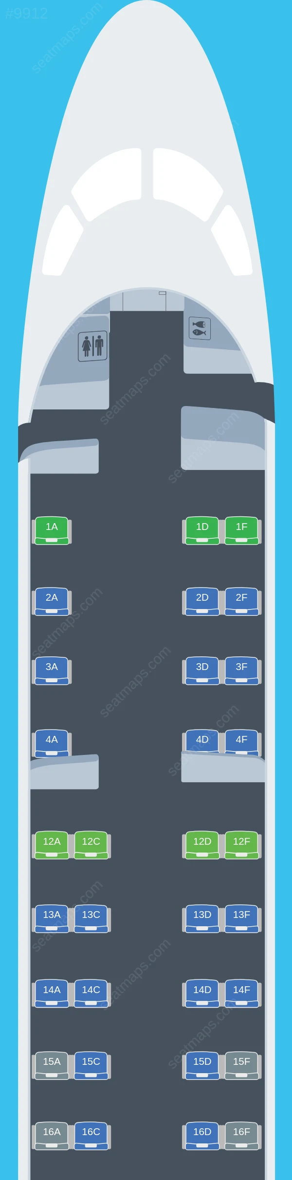 Mauritania Airlines Embraer E175 seatmap preview