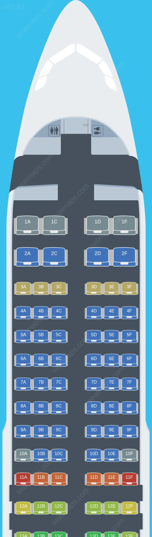 Spirit Airlines Airbus A320-200 seatmap preview