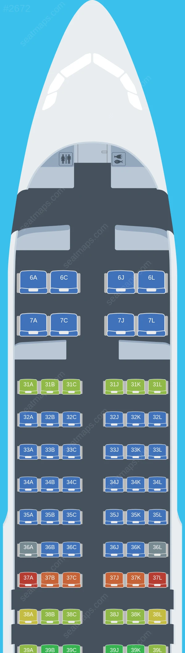 China Eastern Airbus A320-200 seatmap preview