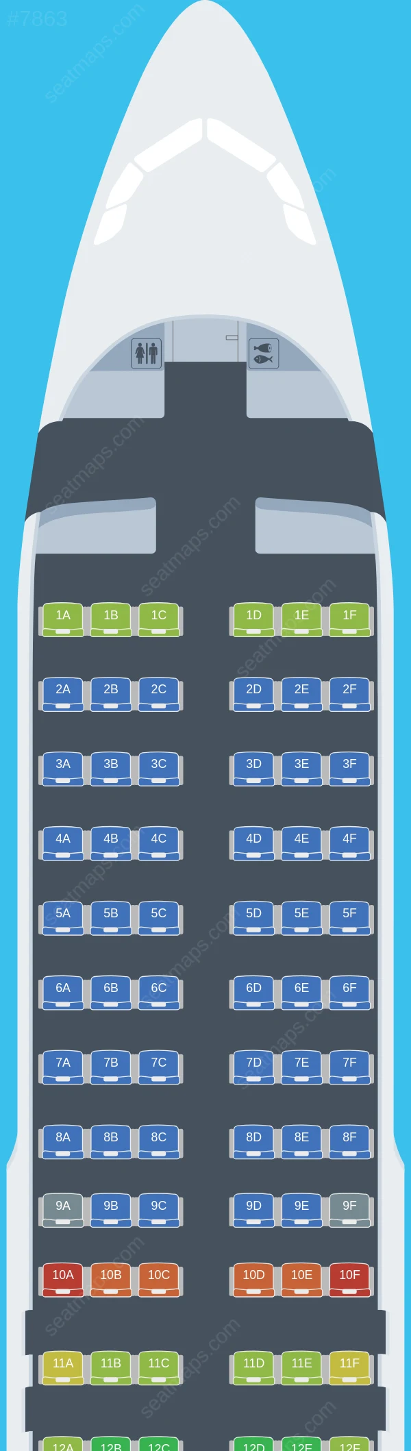 Swiss Airbus A320-200 V.2 seatmap preview