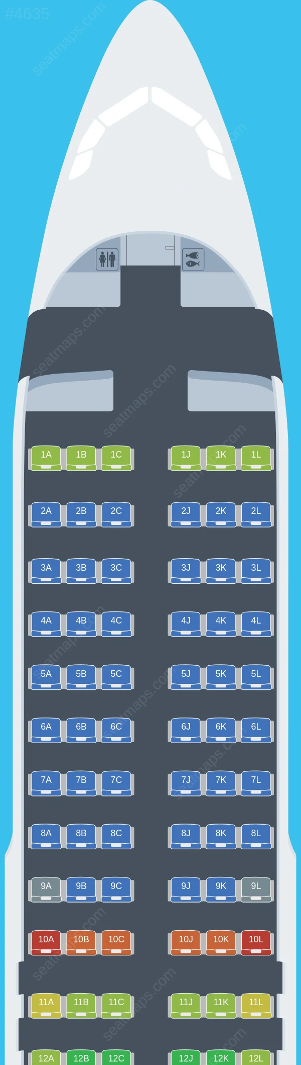 Loong Air Airbus A320-200 seatmap preview