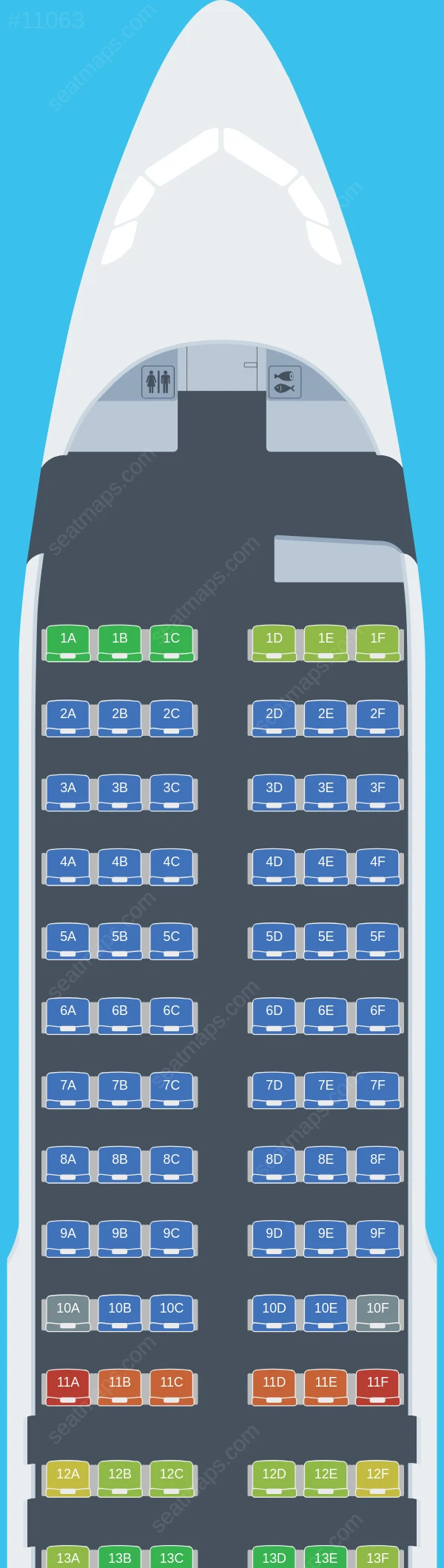 Avianca Airbus A320-200 V.4 seatmap preview