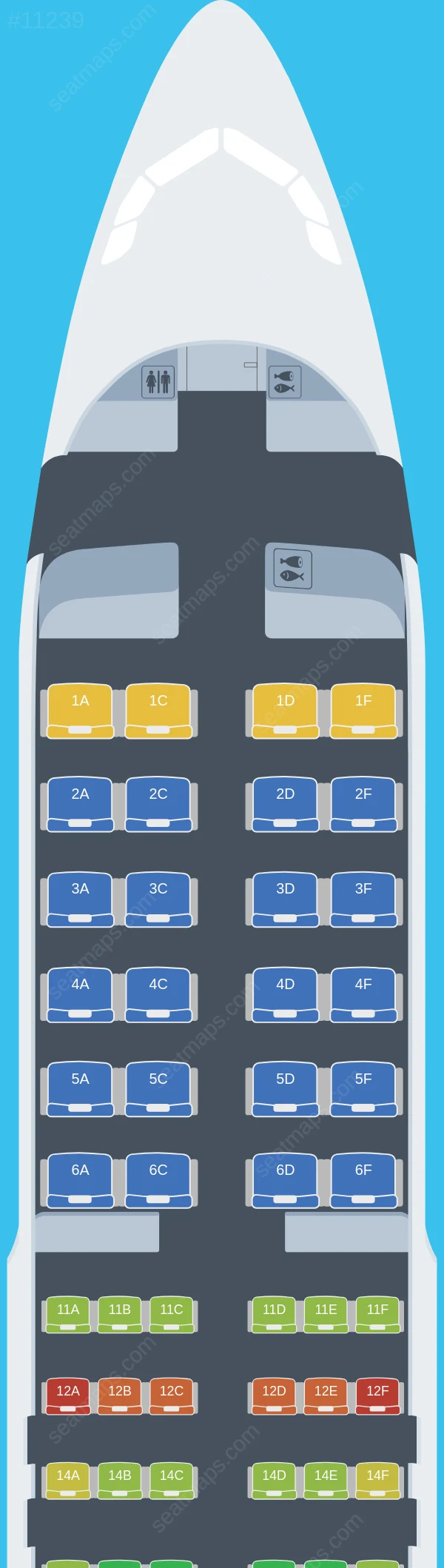 SmartLynx Airbus A320-200 V.3 seatmap preview