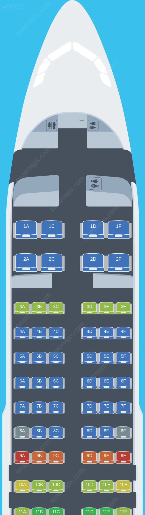 LongJiang Airlines Airbus A320-200 V.2 seatmap preview