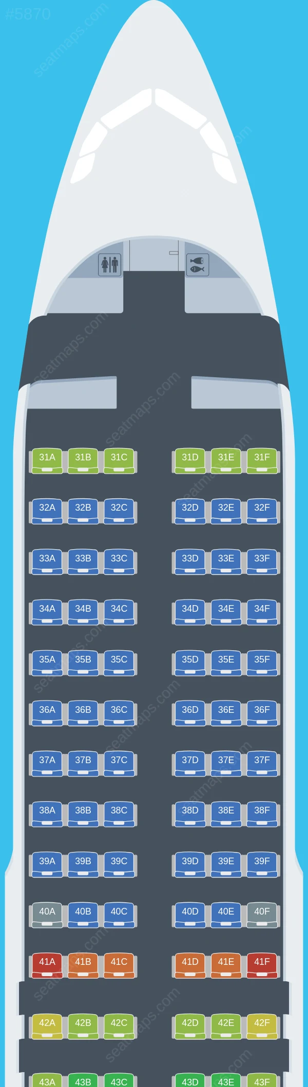 Hong Kong Airlines Airbus A320-200 V.1 seatmap preview