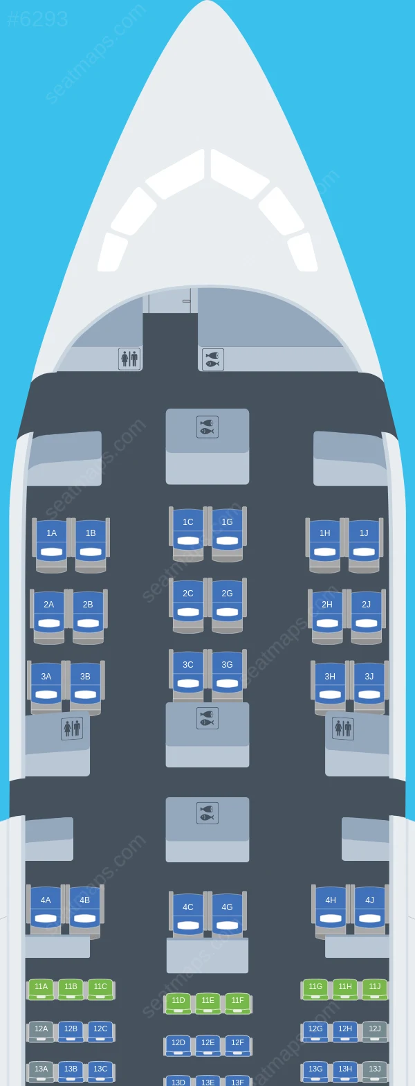 Uzbekistan Airways Boeing 787-8 V.2 seatmap preview