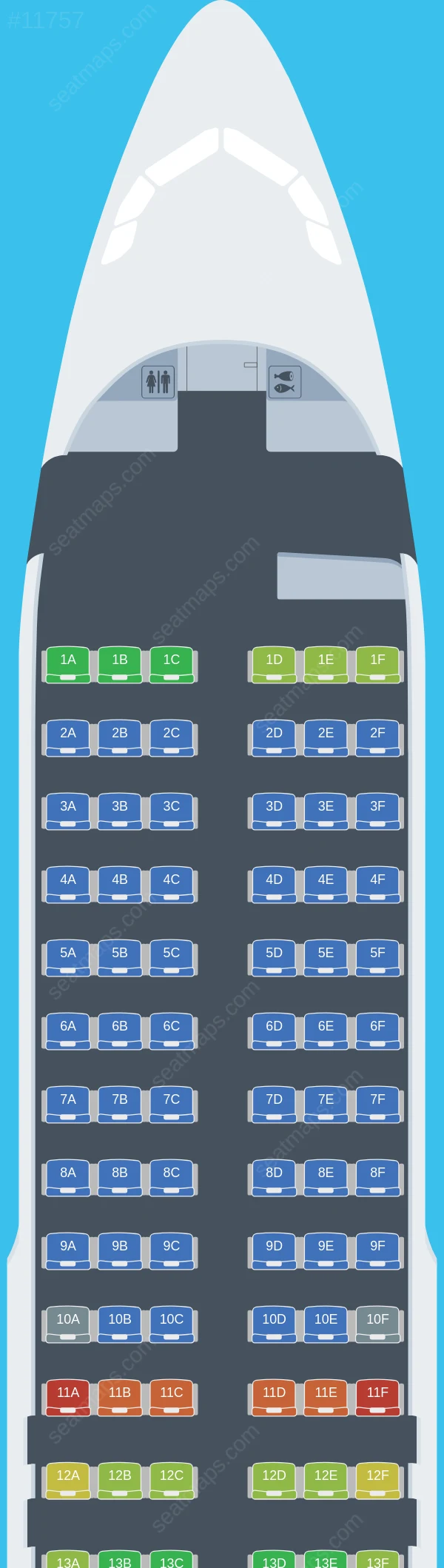 LATAM Airlines Airbus A320-200 V.4 seatmap preview