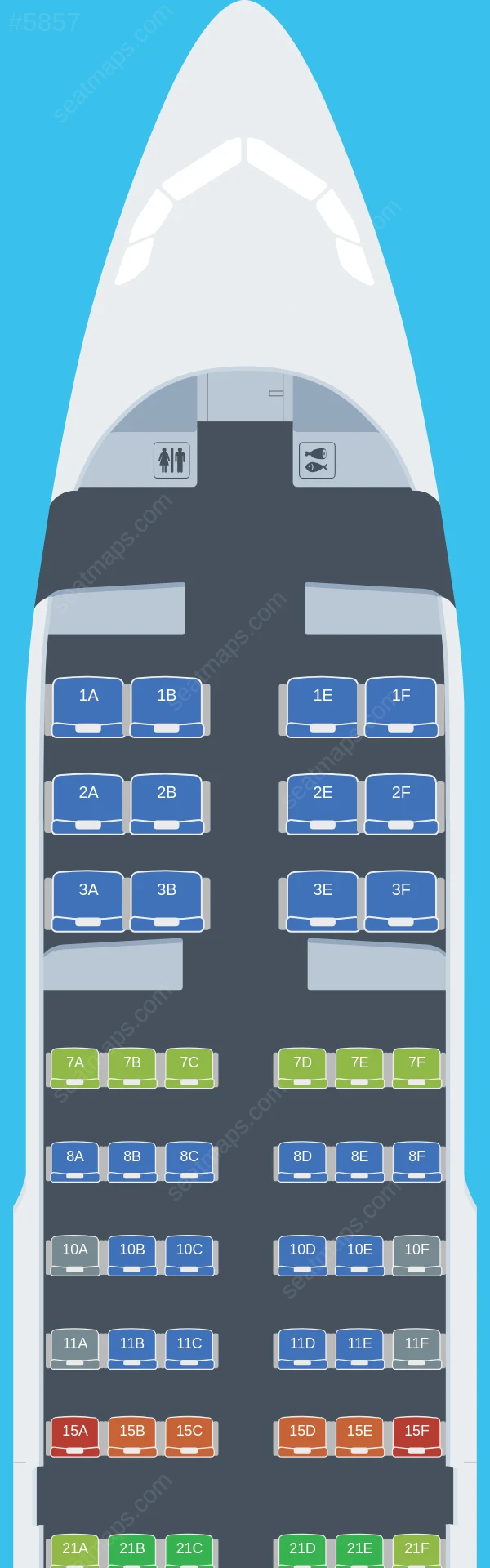 United Airbus A319-100 seatmap preview