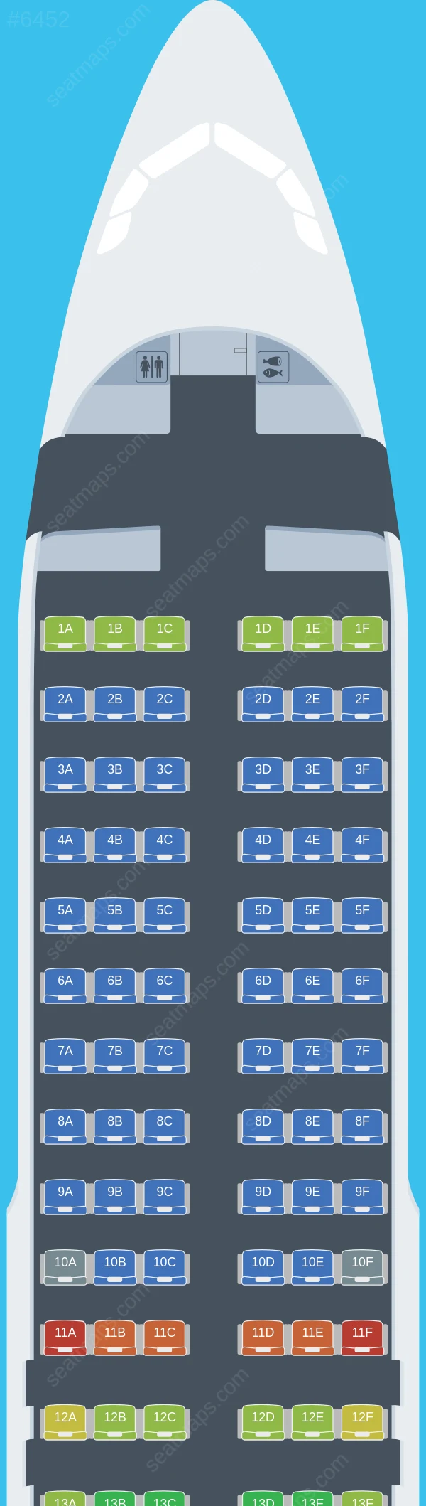 AirBlue Airbus A320-200 seatmap preview