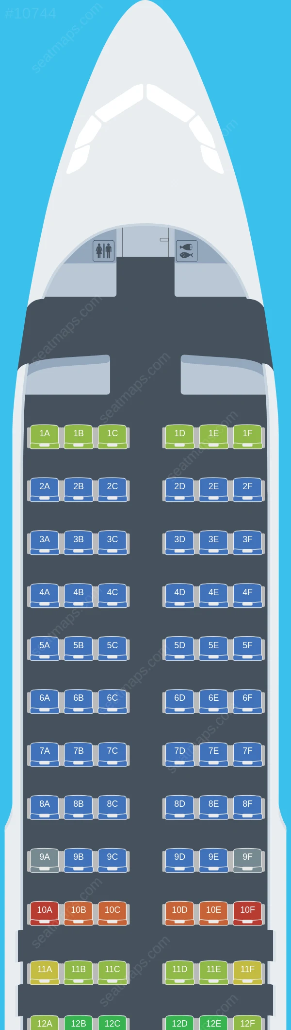 Azores Airlines Airbus A320-200 V.2 seatmap preview