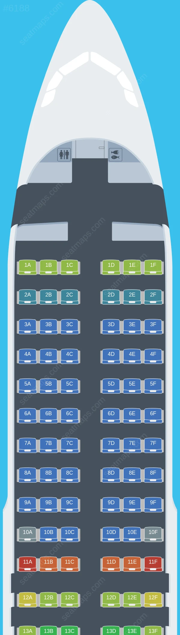 Spring Airlines Airbus A320-200 V.2 seatmap preview
