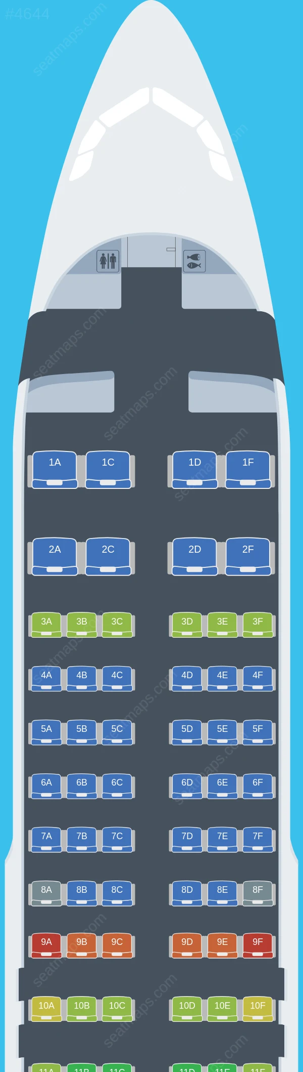 Yamal Airlines Airbus A320-200 V.1 seatmap preview
