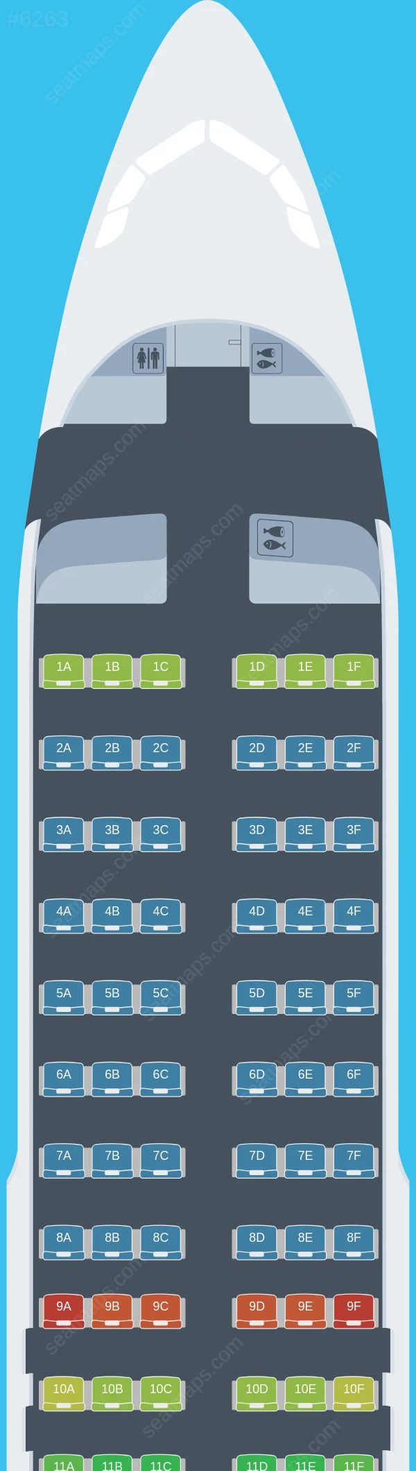 Turkish Airlines Airbus A320-200 seatmap preview