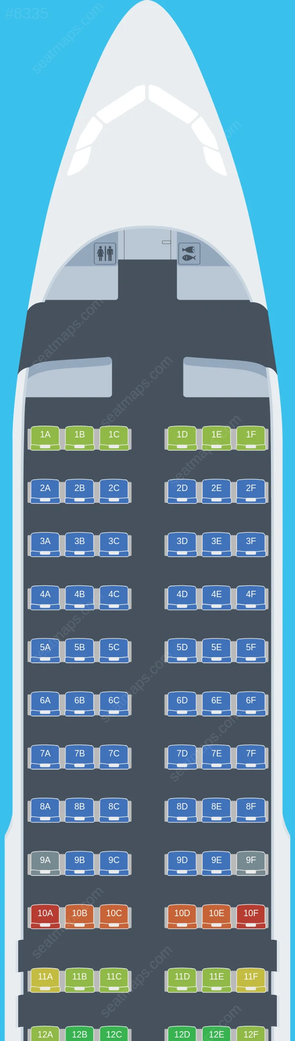 Star East Airlines Airbus A320-200 seatmap preview