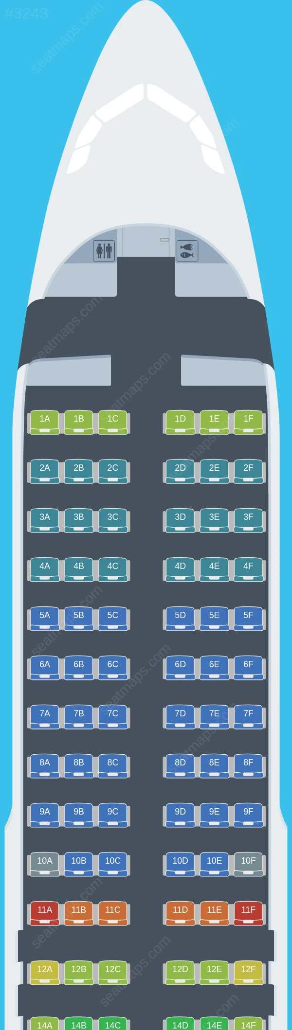 Vueling Airbus A320-200 V.1 seatmap preview
