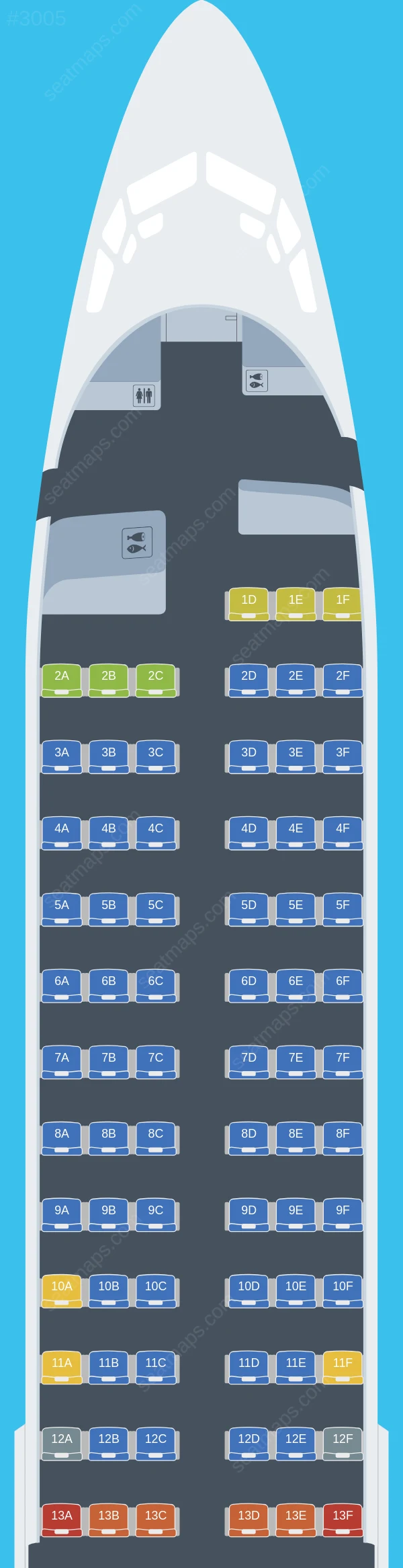 Southwest Airlines Boeing 737-800 seatmap preview