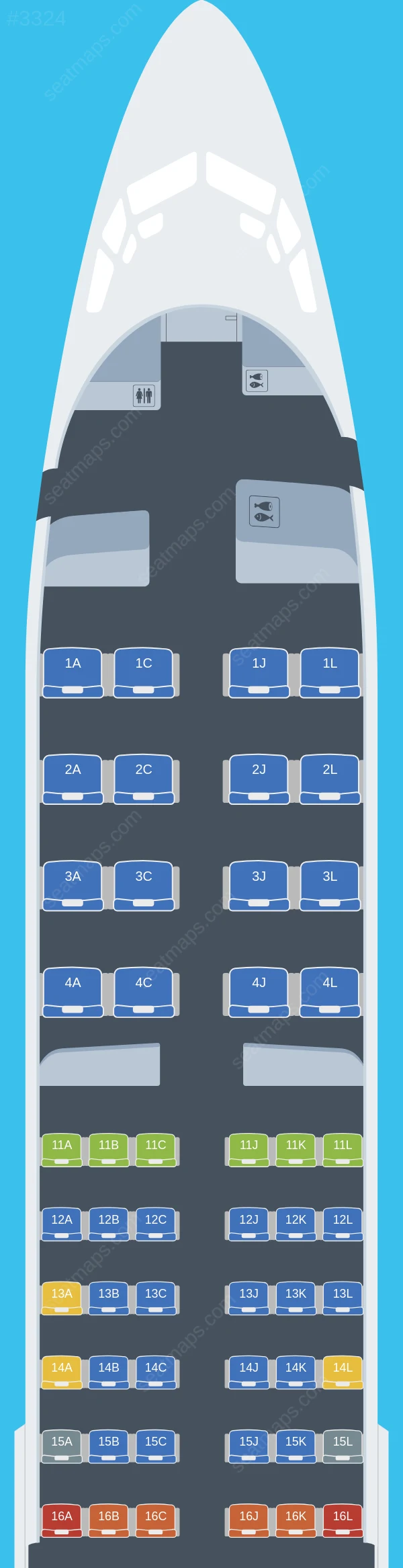 Ethiopian Airlines Boeing 737-800 seatmap preview