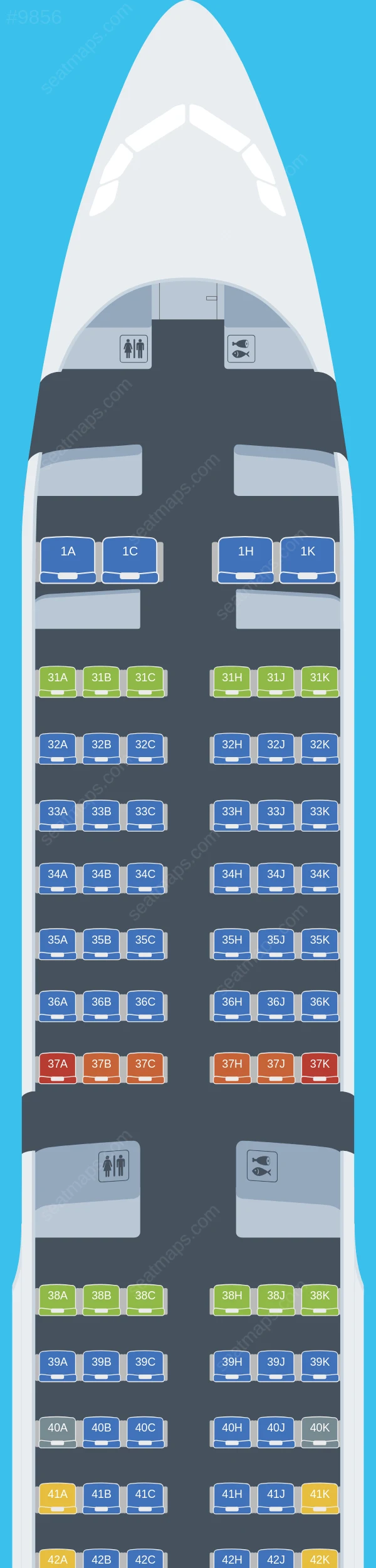 China Southern Airbus A321-200 V.3 seatmap preview