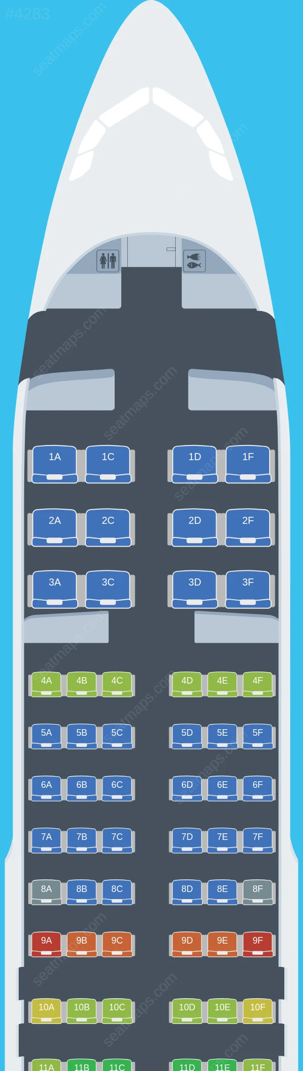 Ural Airlines Airbus A320-200 V.2 seatmap preview