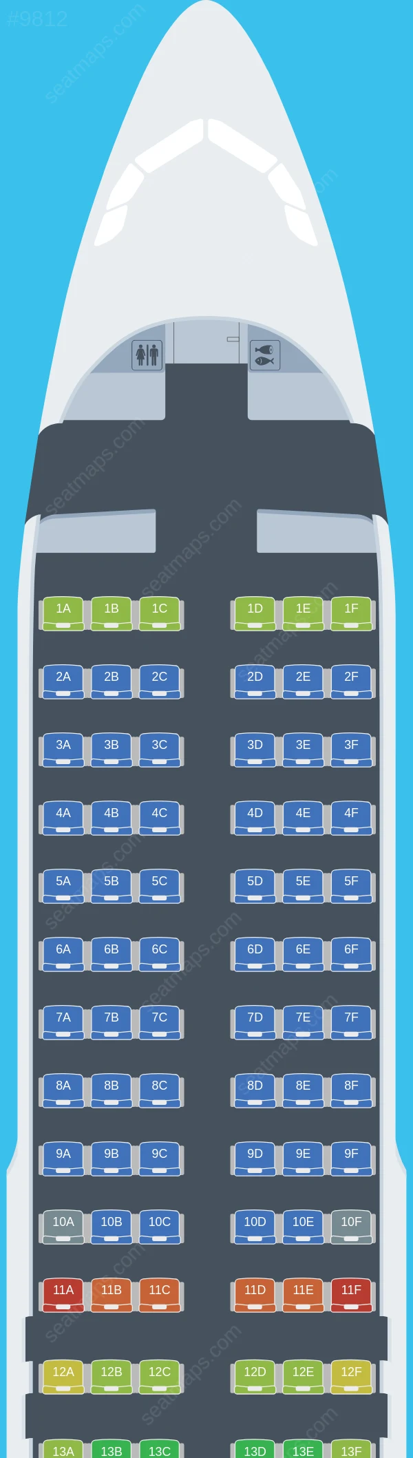 TUI fly (Belgium) Airbus A320-200 seatmap preview