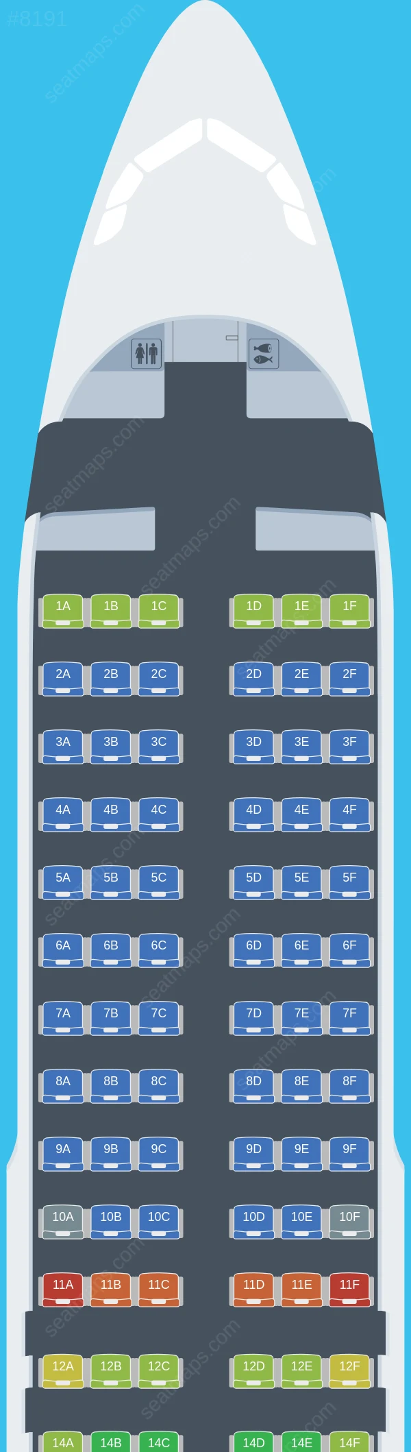 JetSMART Airbus A320-200 seatmap preview