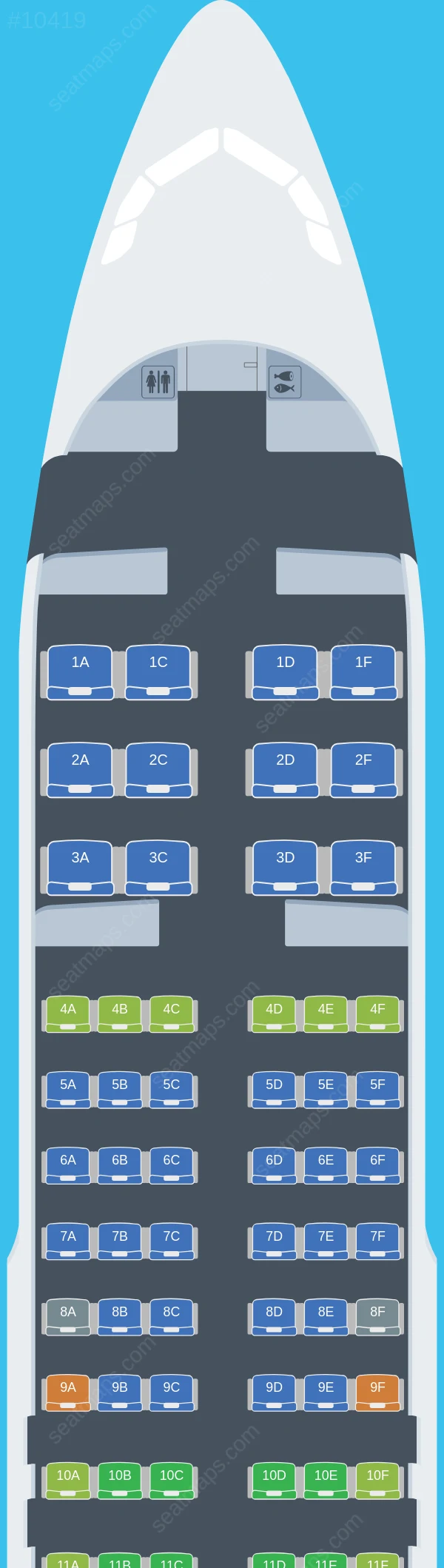 flyCAA Airbus A320-200 V.2 seatmap preview