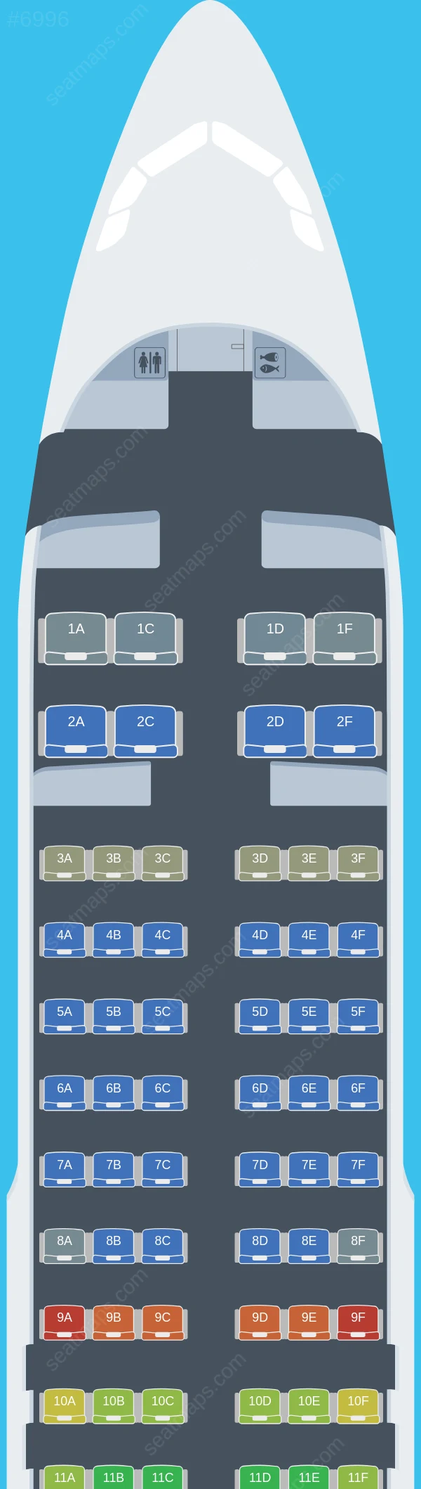 Lao Airlines Airbus A320-200 V.2 seatmap preview