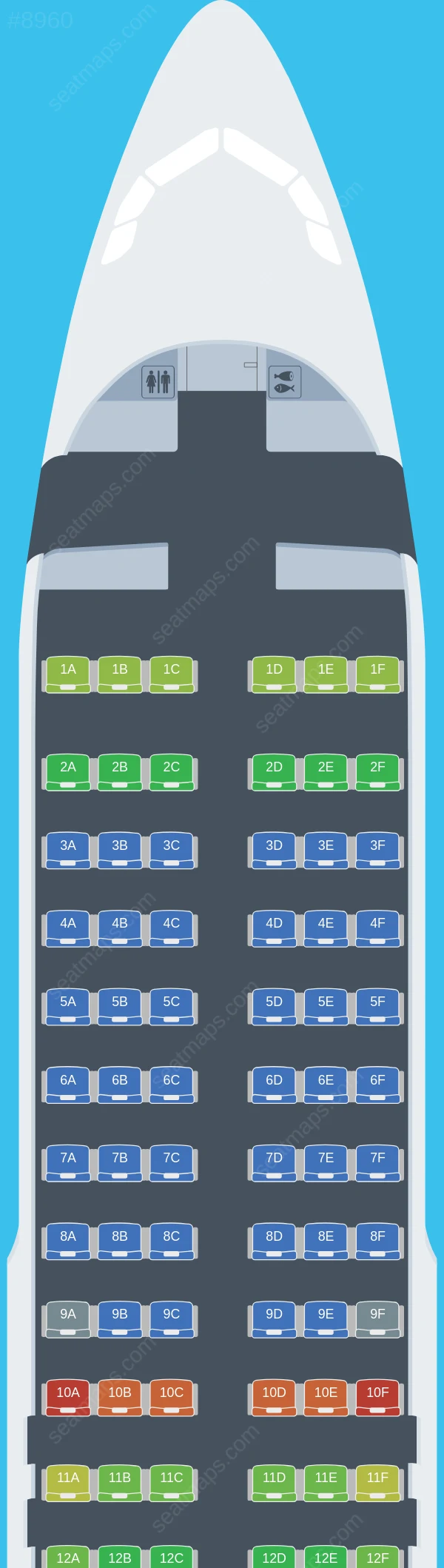 Pakistan International Airlines - PIA Airbus A320-200 V.1 seatmap preview