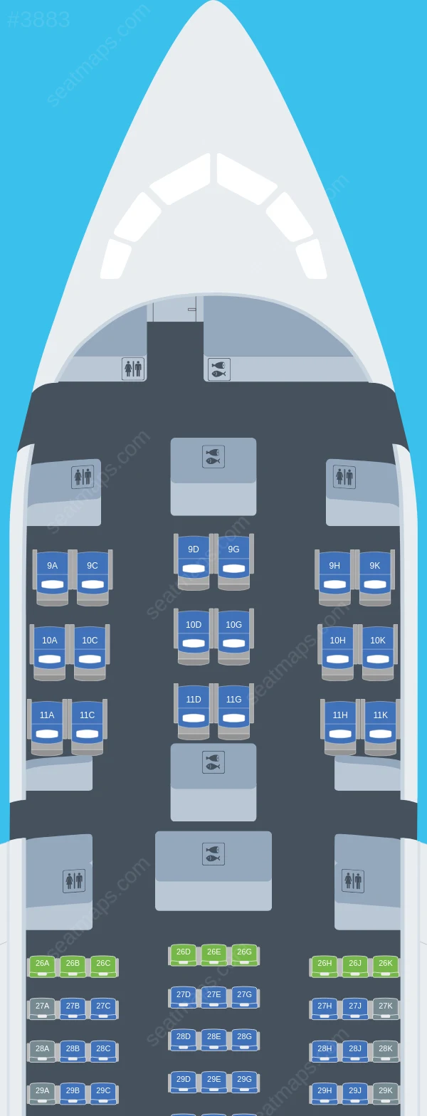Royal Brunei Airlines Boeing 787-8 seatmap preview