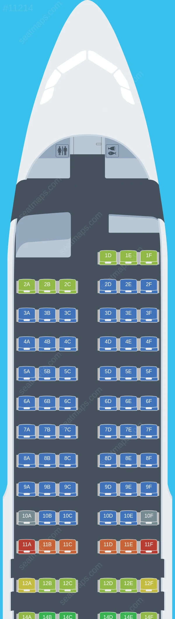 Atlantic Airways Airbus A320-200 V.1 seatmap preview