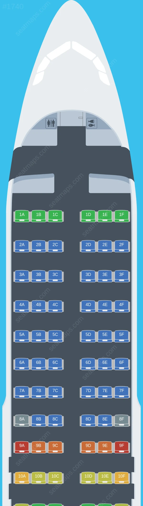 JetBlue Airways Airbus A320-200 V.2 seatmap preview