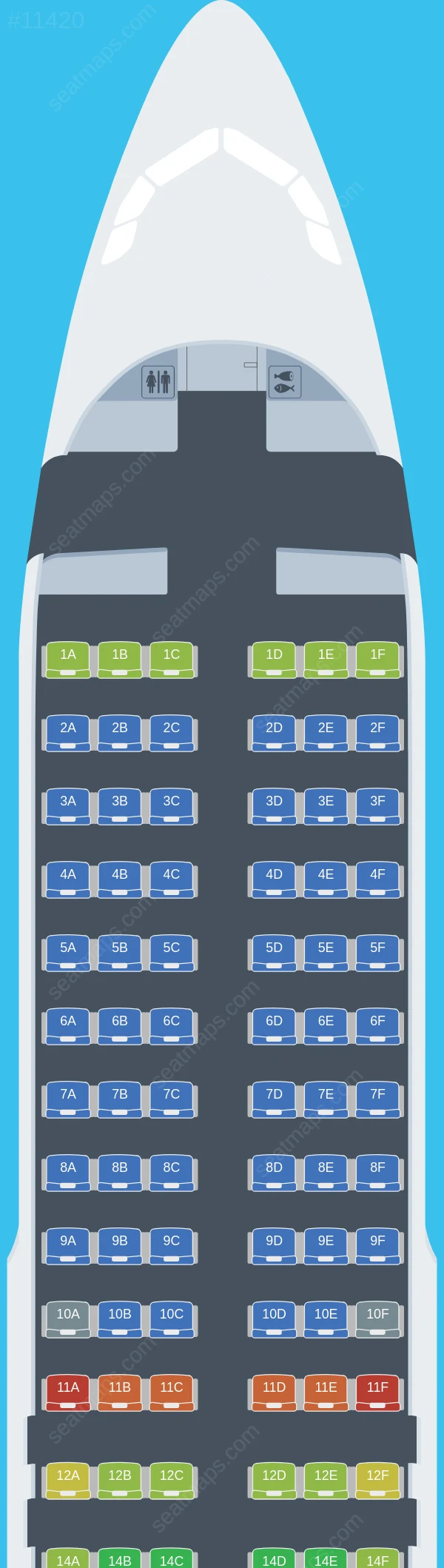 Sky Vision Airlines Airbus A320-200 seatmap preview