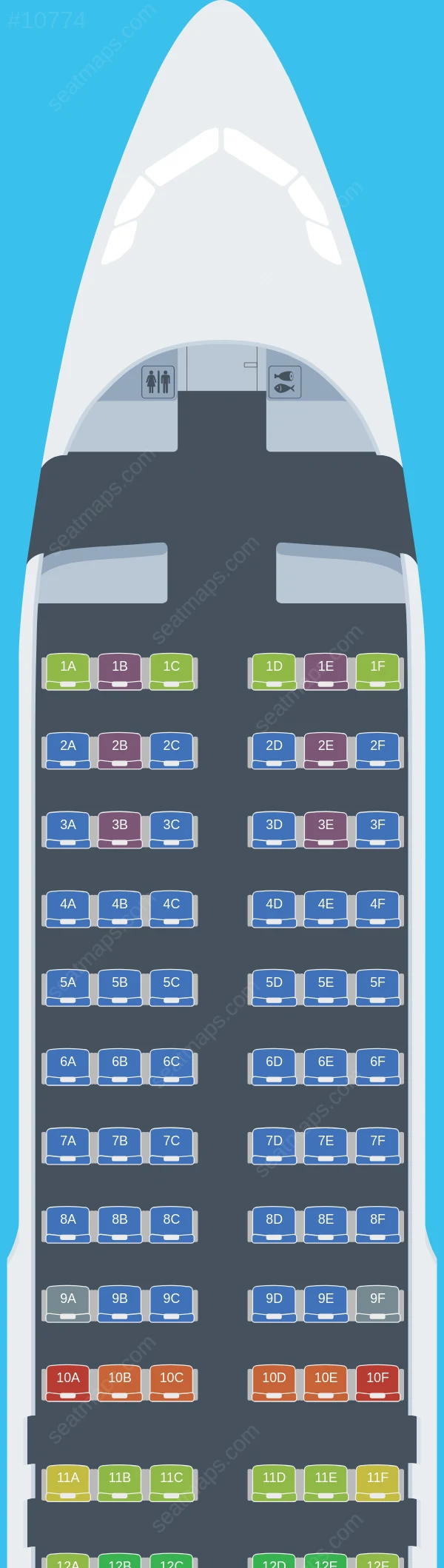 Avianca Airbus A320-200 V.3 seatmap preview