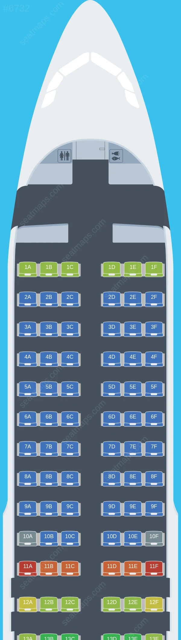 Avia Traffic Company Airbus A320-200 seatmap preview