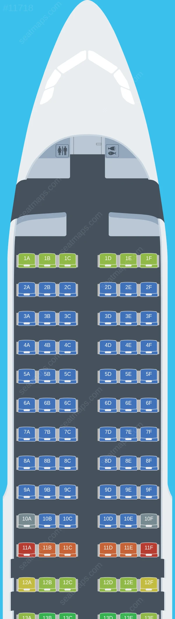 KM Malta Airlines Airbus A320-200 seatmap preview