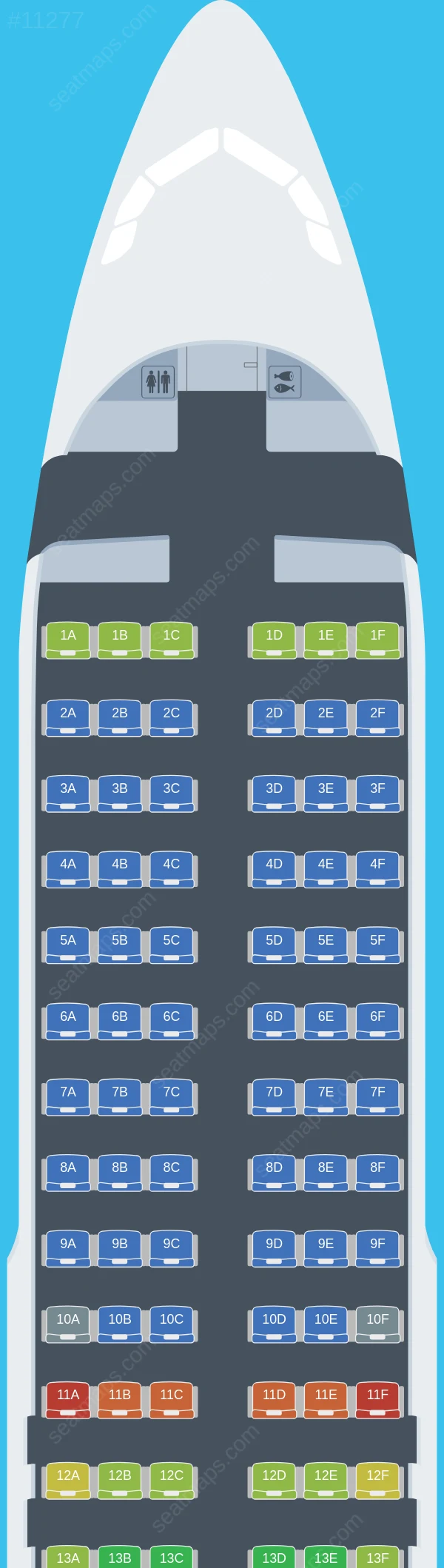 Lauda Europe Airbus A320-200 seatmap preview