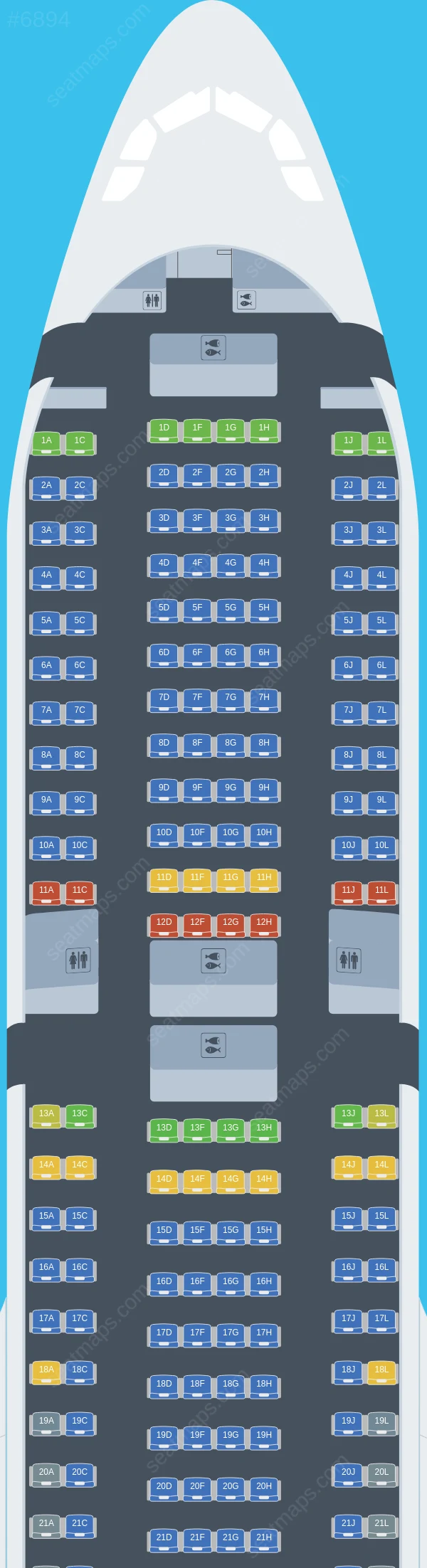Iberojet Airbus A330-300 seatmap preview
