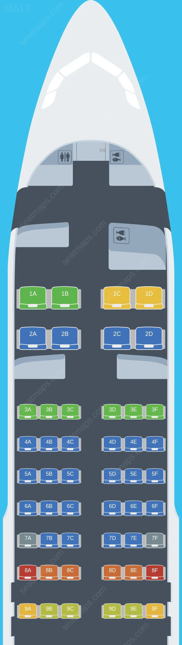 Beijing Capital Airlines Airbus A320-200 V.2 seatmap preview