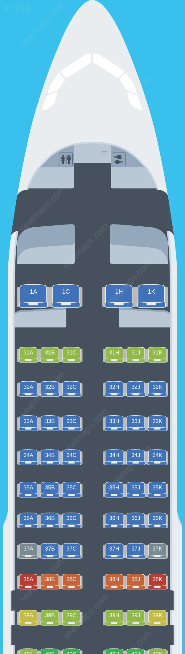 China Southern Airbus A320-200 V.2 seatmap preview