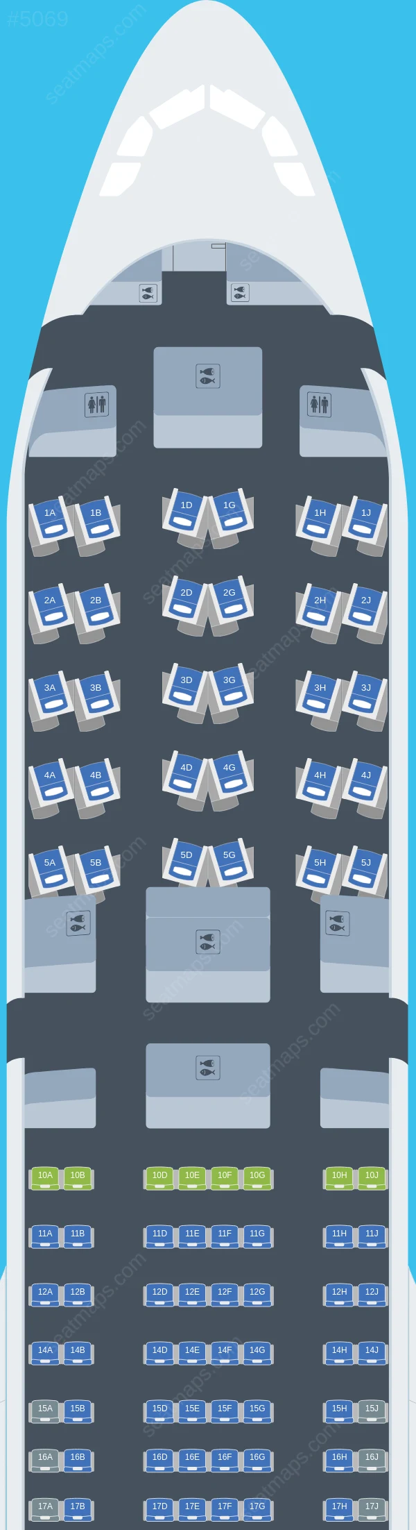 KLM Airbus A330-300 seatmap preview