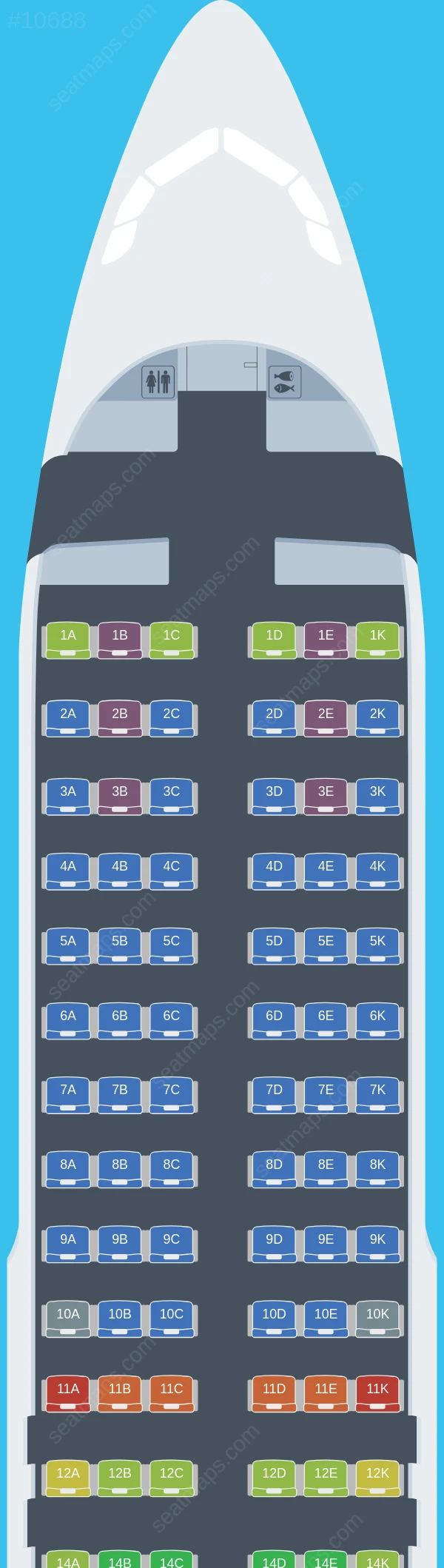 Avianca Airbus A320-200 V.1 seatmap preview