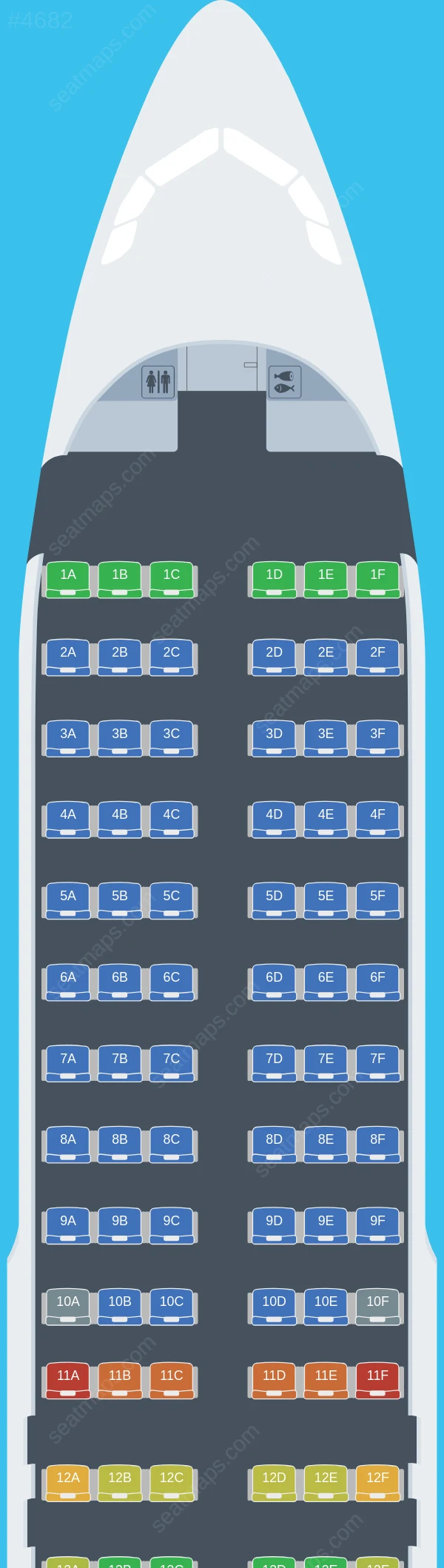 Windrose Airlines Airbus A320-200 seatmap preview
