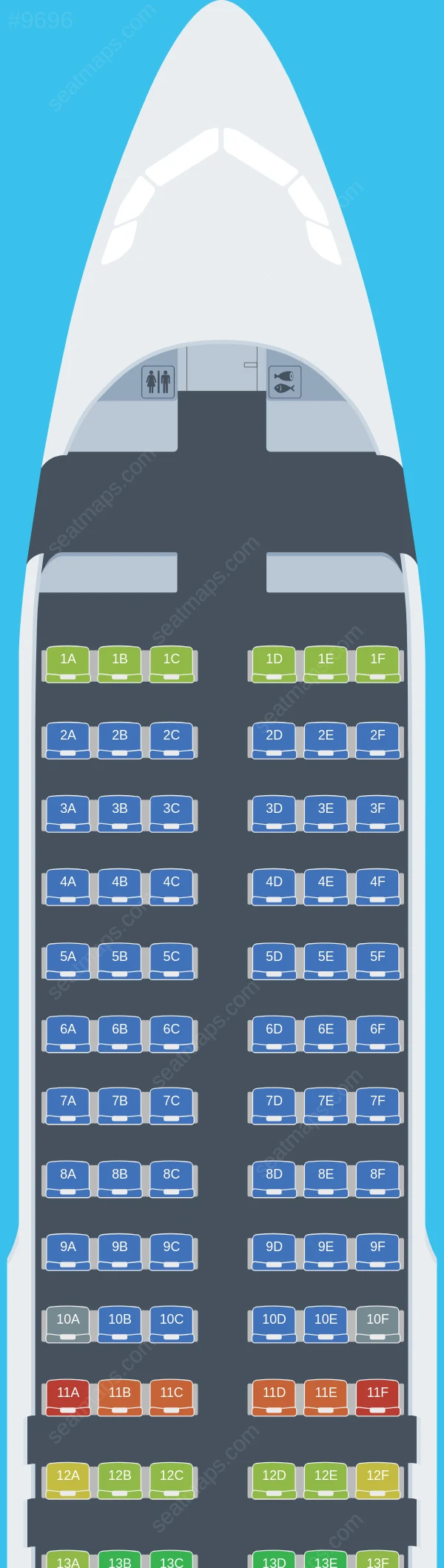 S7 Airlines Airbus A320-200 seatmap preview