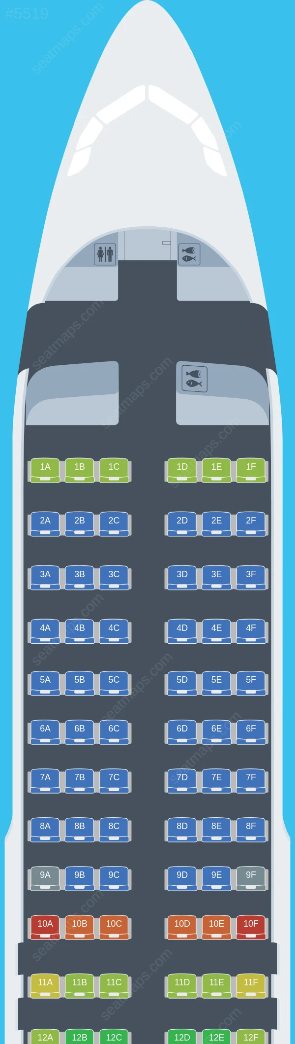 Swiss Airbus A320-200 V.1 seatmap preview