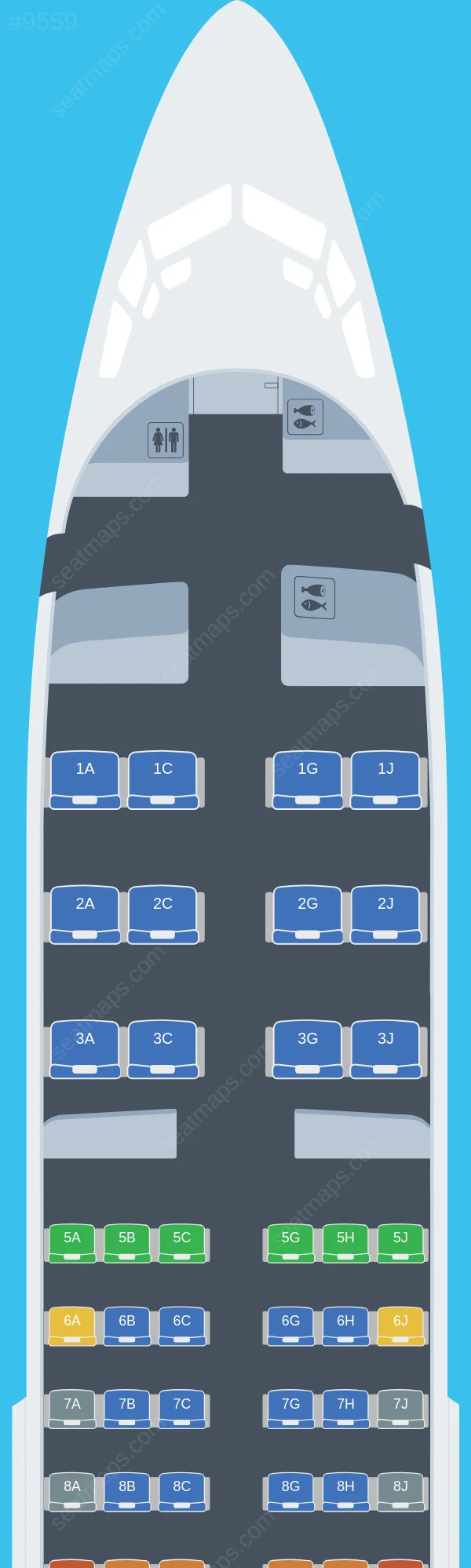 Daallo Airlines Boeing 737-300 seatmap preview